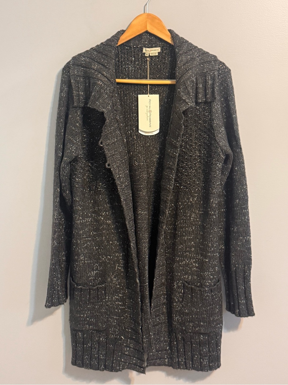 Royal Robbins Women's XL Marled Knit Long Cardigan Sweater Toggle Front NWT